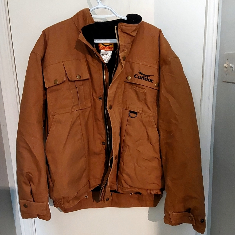 Condor Cotton Duck Canvas Jacket Sz,L Brown